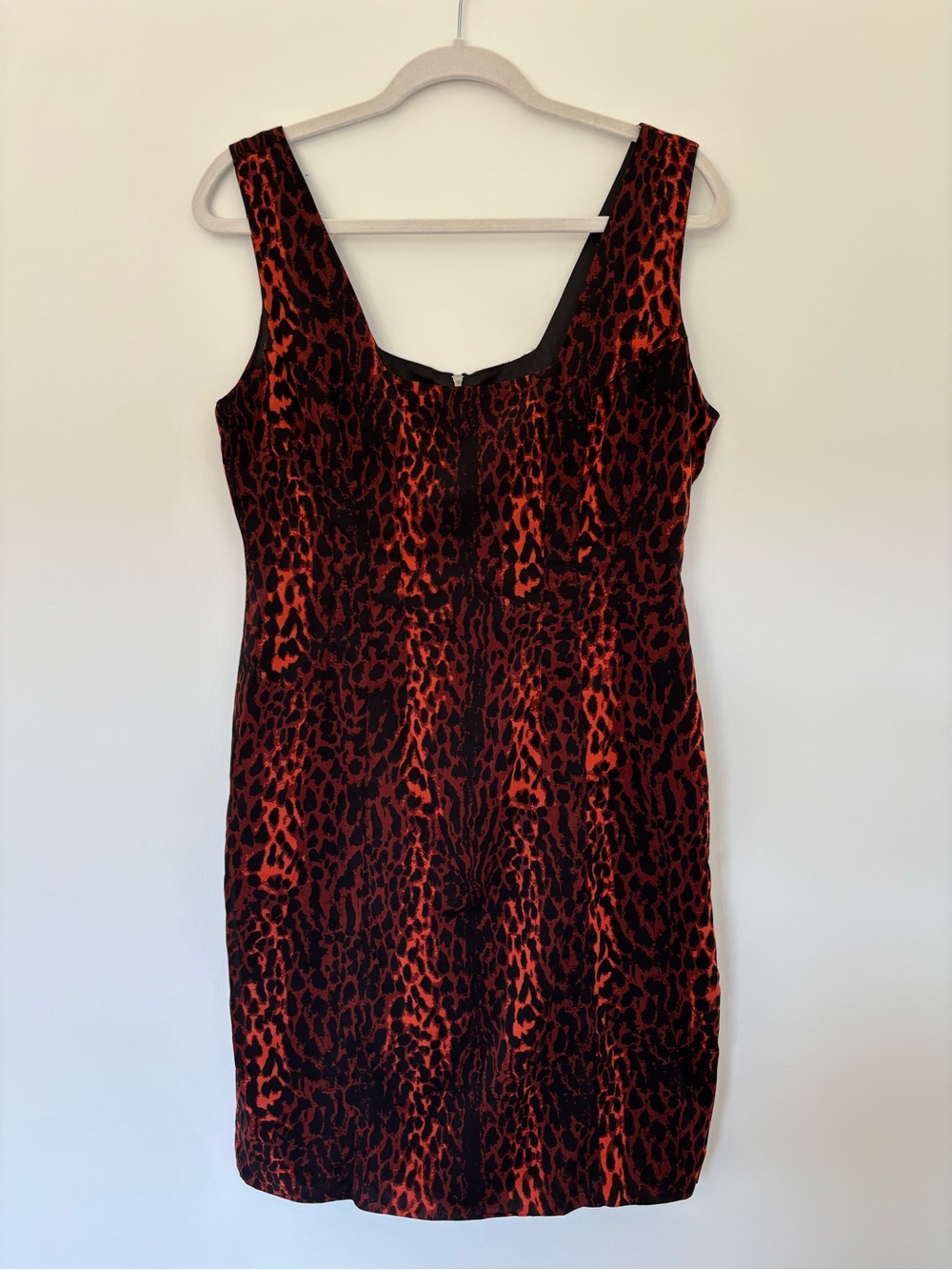 MM Couture Leopard Print Mini Dress Zipper Back Size Large